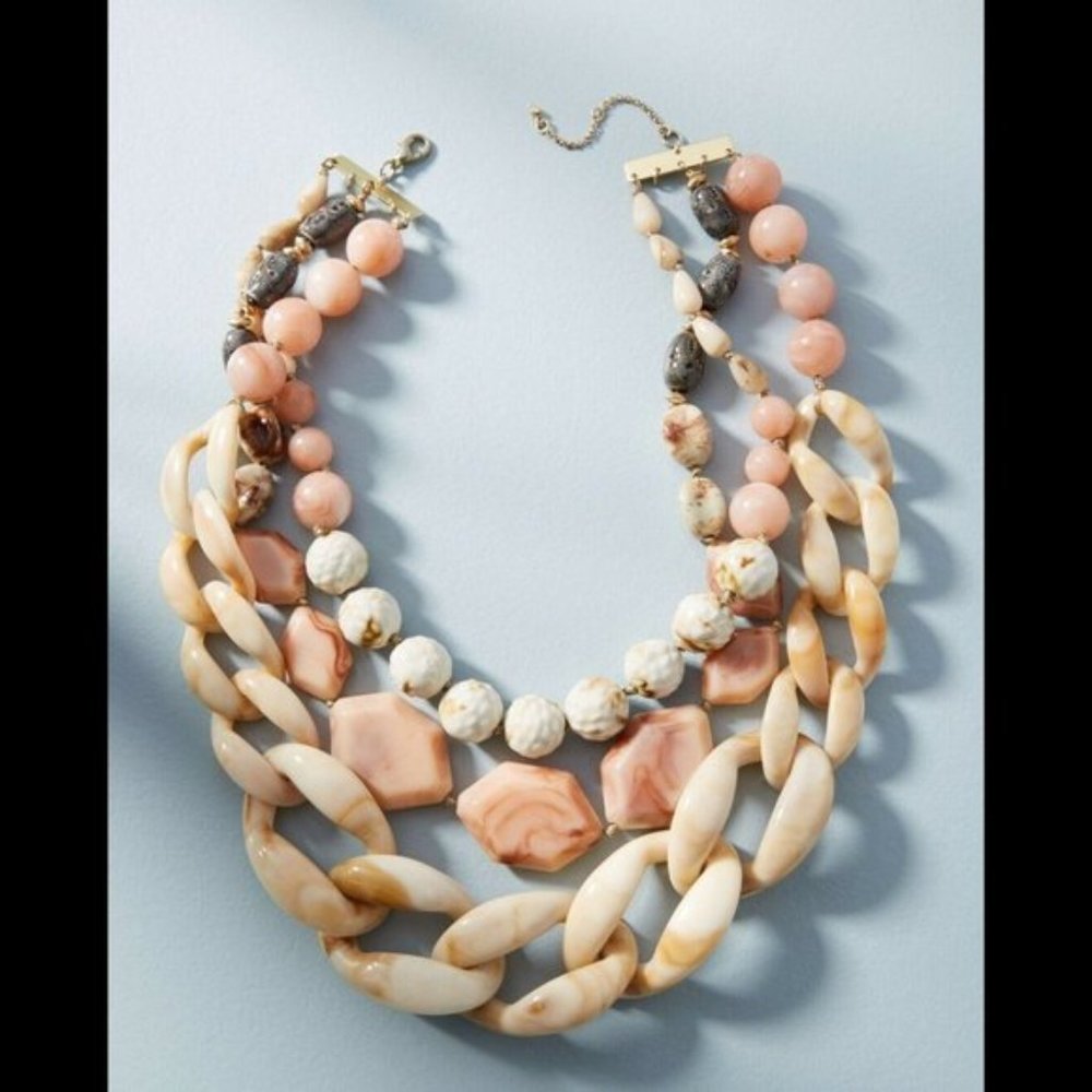 Anthropologie Afterglow Layered Resin Necklace